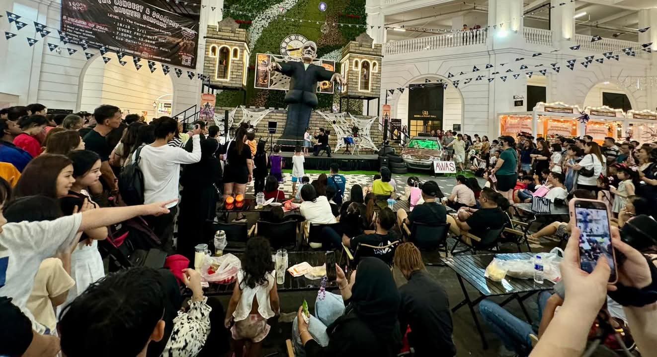 Audience gathered for a live magic performance